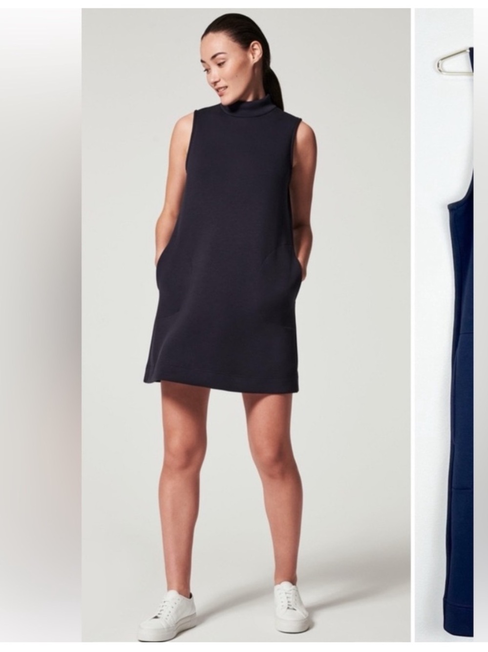 SPANX Black Air Essentials Sleeveless Mock Neck Mini Shift Dress XL